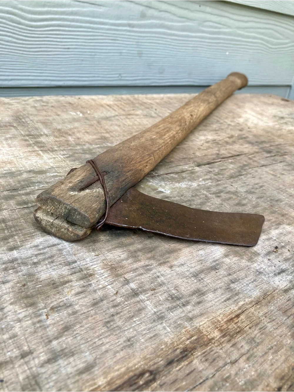 Vintage Cutting Tool with Wood Handle Rustic Decor